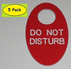Pack Qty of 5 Door Handle Signs - Free Engraving